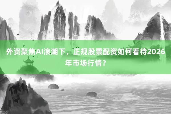 外资聚焦AI浪潮下，正规股票配资如何看待2026年市场行情？