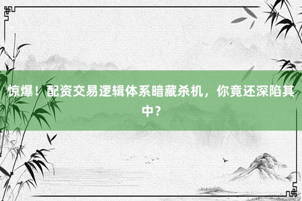 惊爆！配资交易逻辑体系暗藏杀机，你竟还深陷其中？
