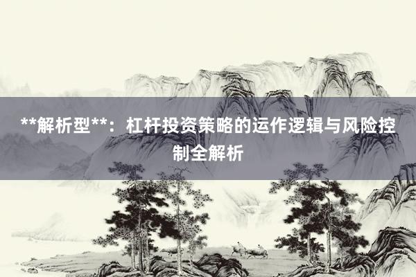 **解析型**：杠杆投资策略的运作逻辑与风险控制全解析