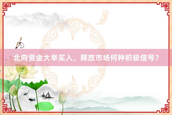 北向资金大举买入，释放市场何种积极信号？