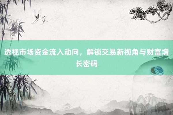 透视市场资金流入动向，解锁交易新视角与财富增长密码