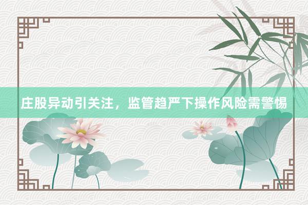 庄股异动引关注，监管趋严下操作风险需警惕
