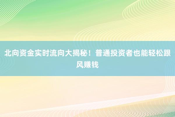 北向资金实时流向大揭秘！普通投资者也能轻松跟风赚钱
