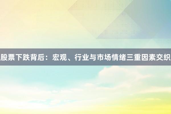 股票下跌背后：宏观、行业与市场情绪三重因素交织
