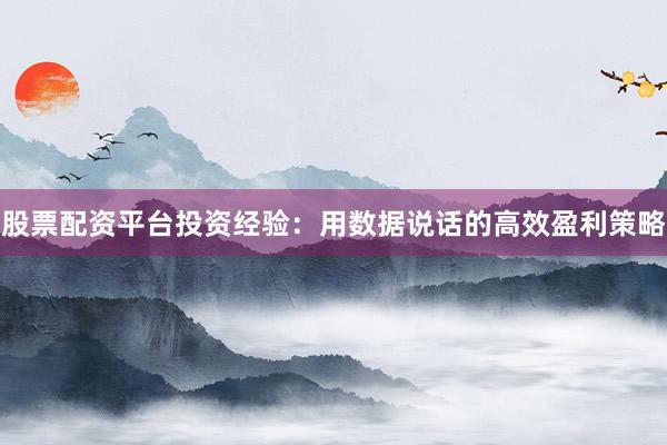 股票配资平台投资经验：用数据说话的高效盈利策略