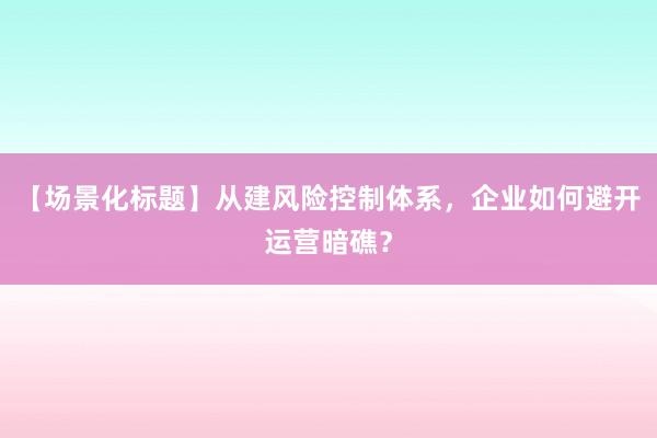 【场景化标题】从建风险控制体系，企业如何避开运营暗礁？